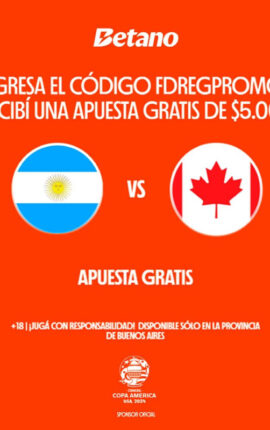 Recibí una Apuesta Gratis de $10.000 en Betano para Argentina vs Colombia